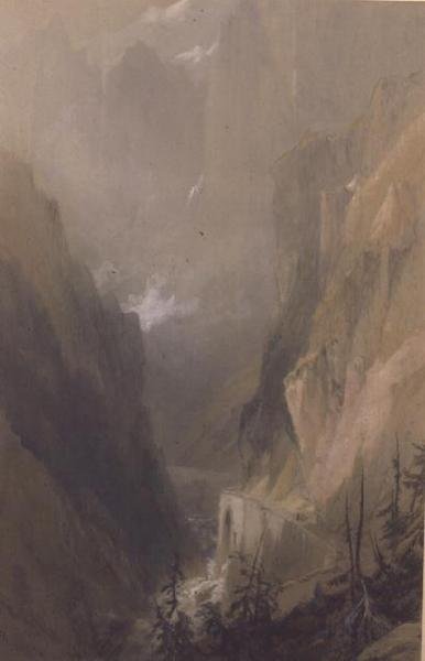 Şeytan Köprüsü, St. Gothard by Thomas Miles Richardson