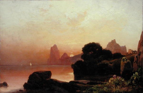 Bir Yaz Sabahı Sahili (petrol) by Thomas Moran