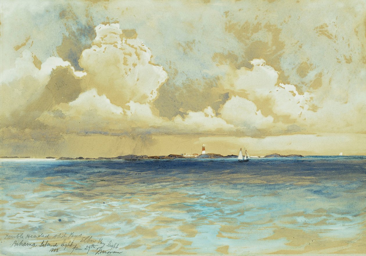 Bahama Adası Işığı, 1883 by Thomas Moran