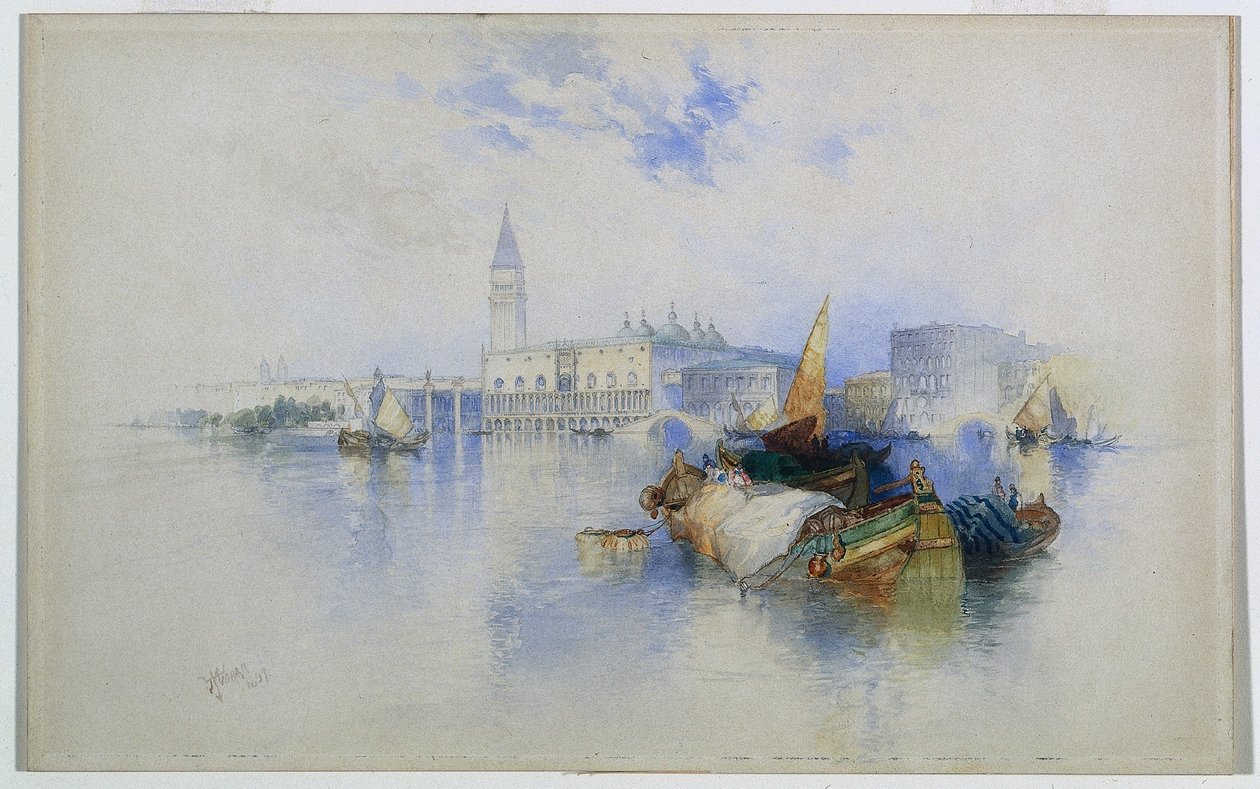 San Marco Havzası, 1897. by Thomas Moran