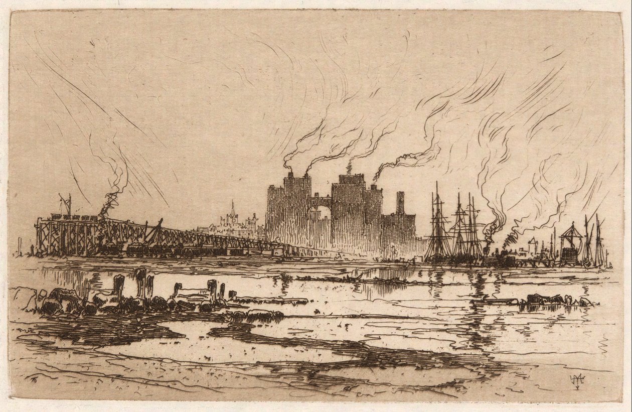 Communipaw, N.J. by Thomas Moran