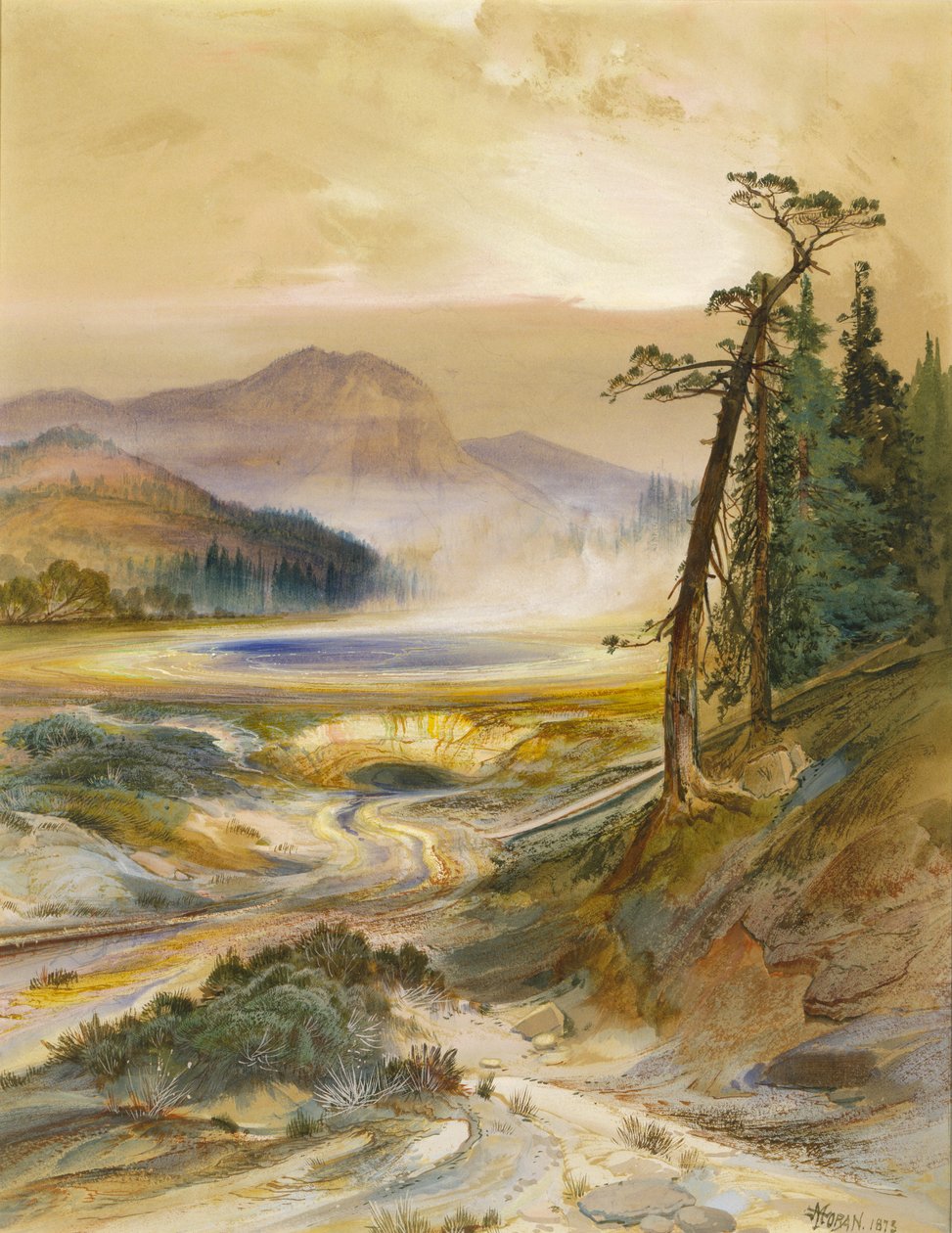 Excelsior Şofben, Yellowstone Parkı, 1873. by Thomas Moran