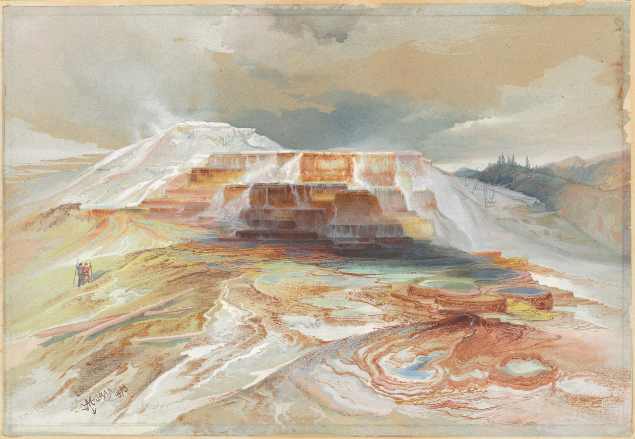 Gardiner Nehri Kaplıcaları, Yellowstone by Thomas Moran