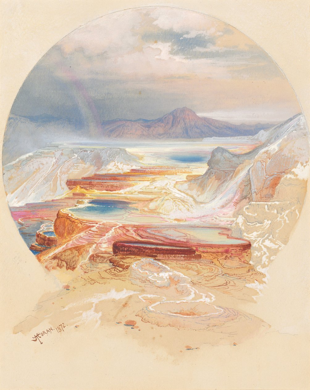 Minerva Teras, Yellowstone by Thomas Moran