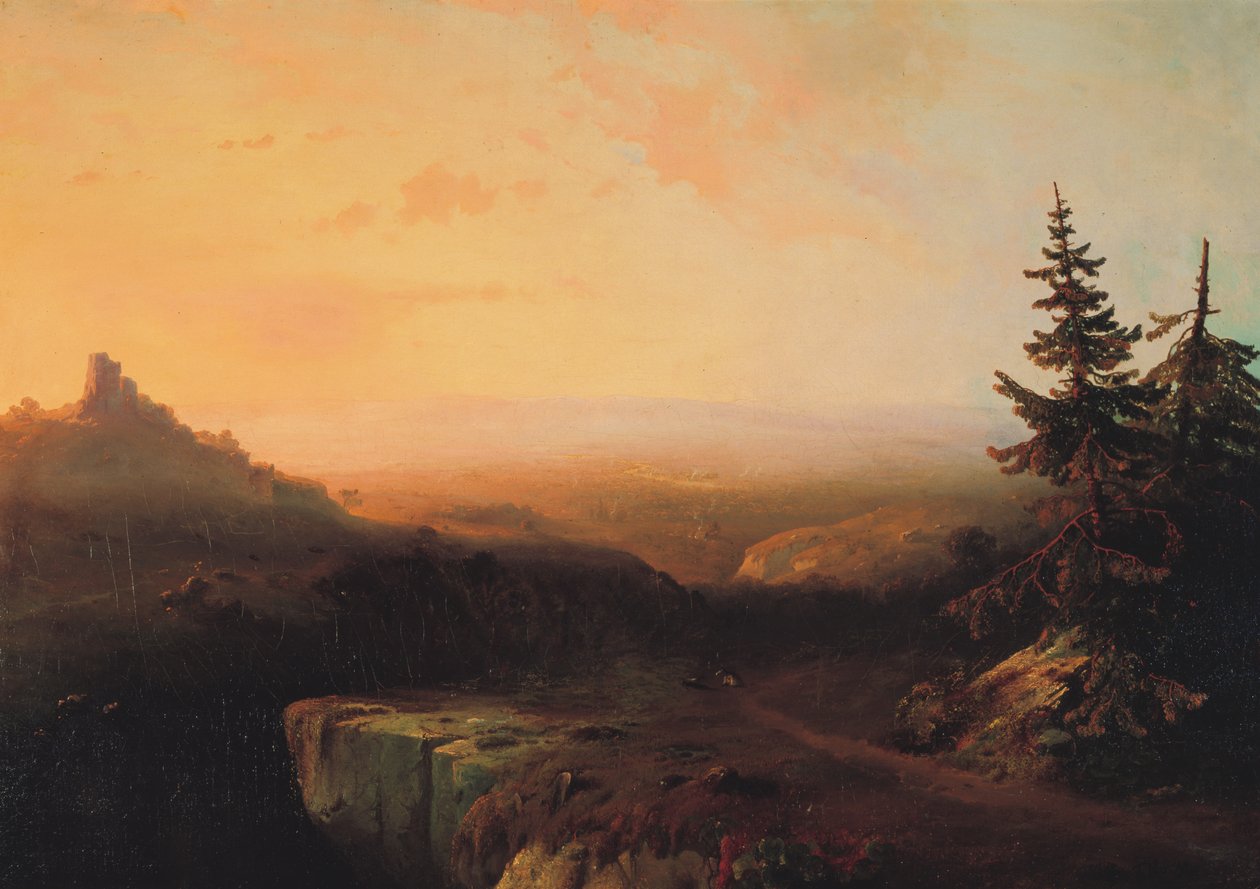Dağ Manzarası, c.1865 (tuval üzerine yağlı boya) by Thomas Moran