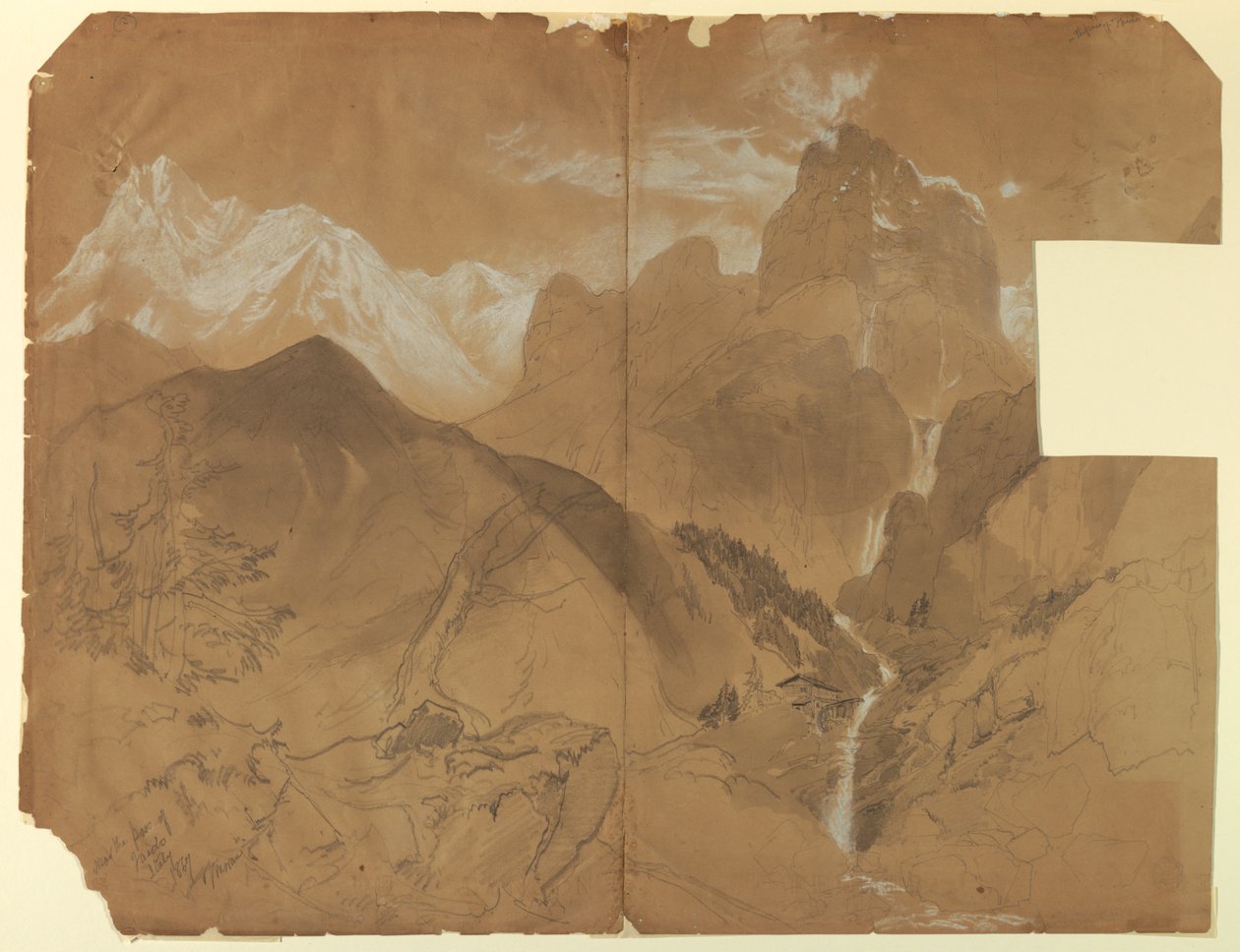 Faido Geçidi yakınında, İtalya by Thomas Moran