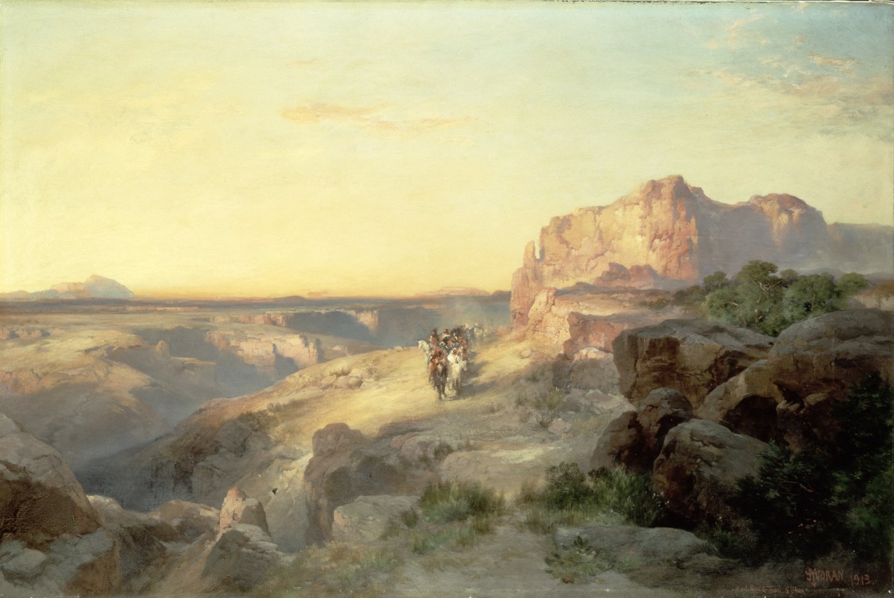 Red Rock Yolu, Güney Utah, 1913 by Thomas Moran