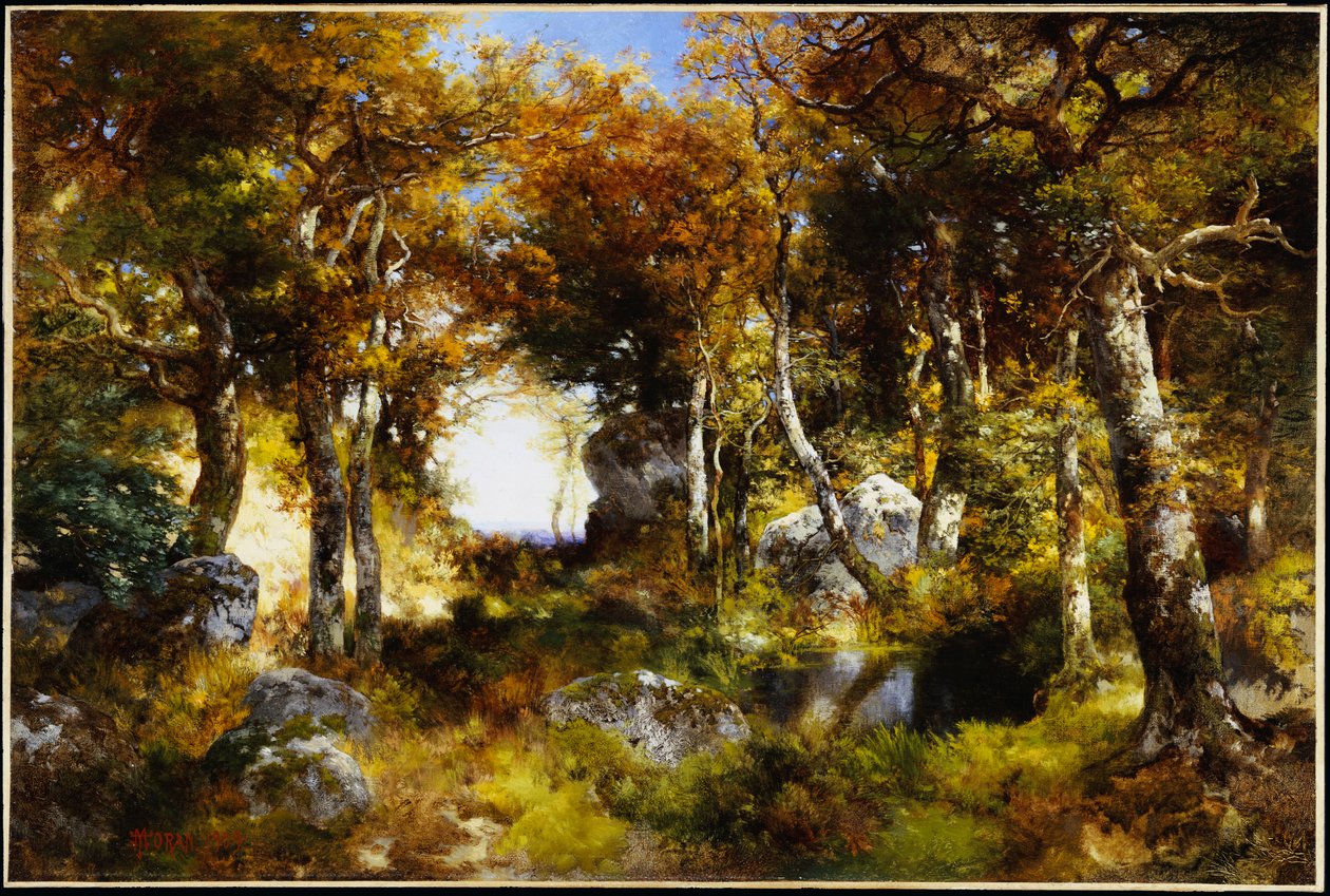 Ormanlık Havuz, 1909 by Thomas Moran
