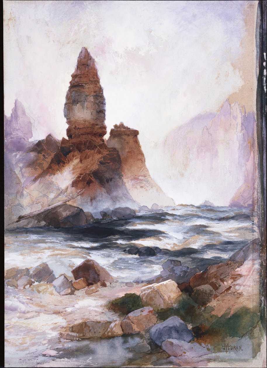 Kule Şelalesi ve Kükürt Kayası, Yellowstone by Thomas Moran