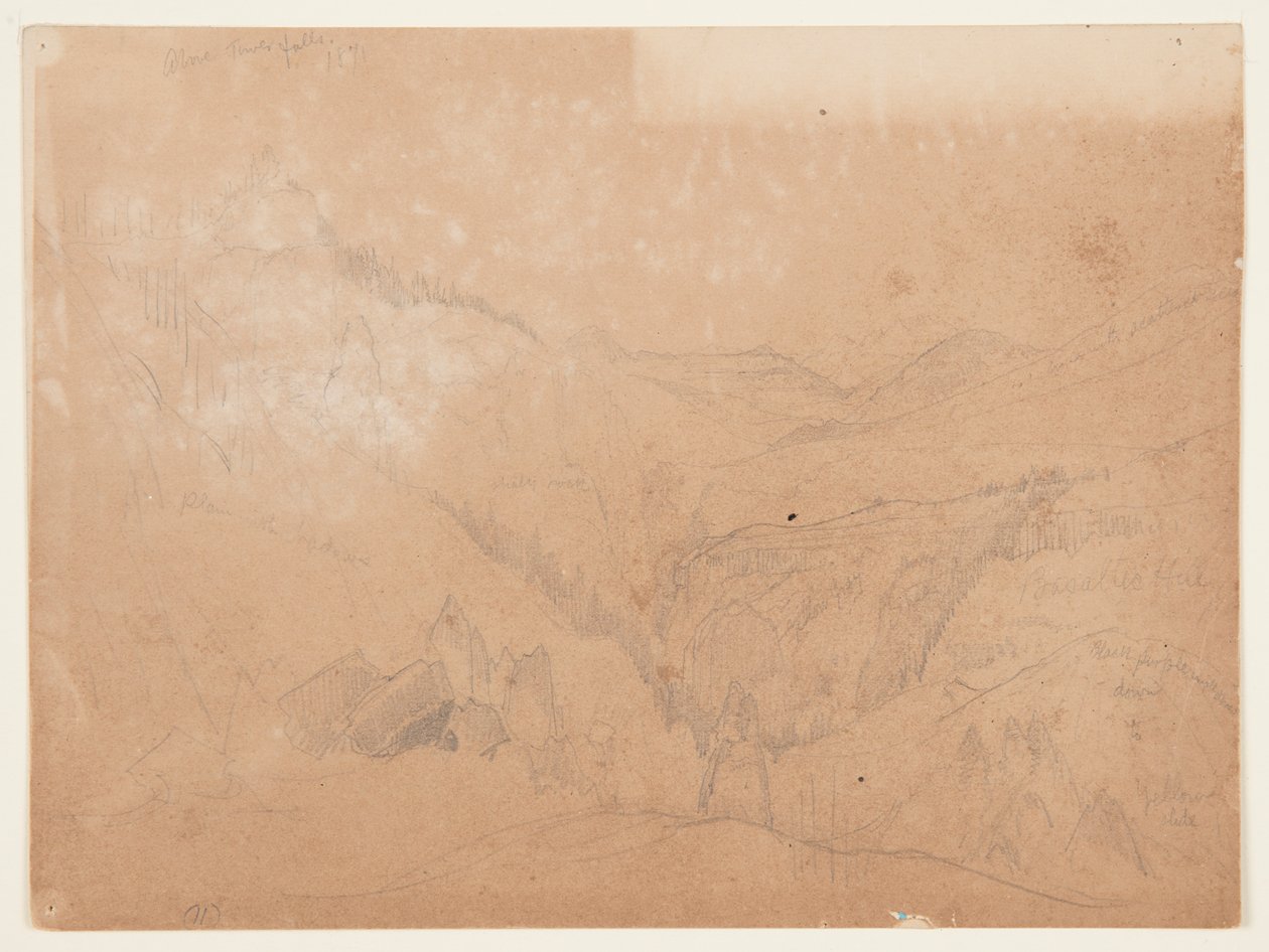 Yellowstone, Kule Şelalelerinin Üstünde by Thomas Moran