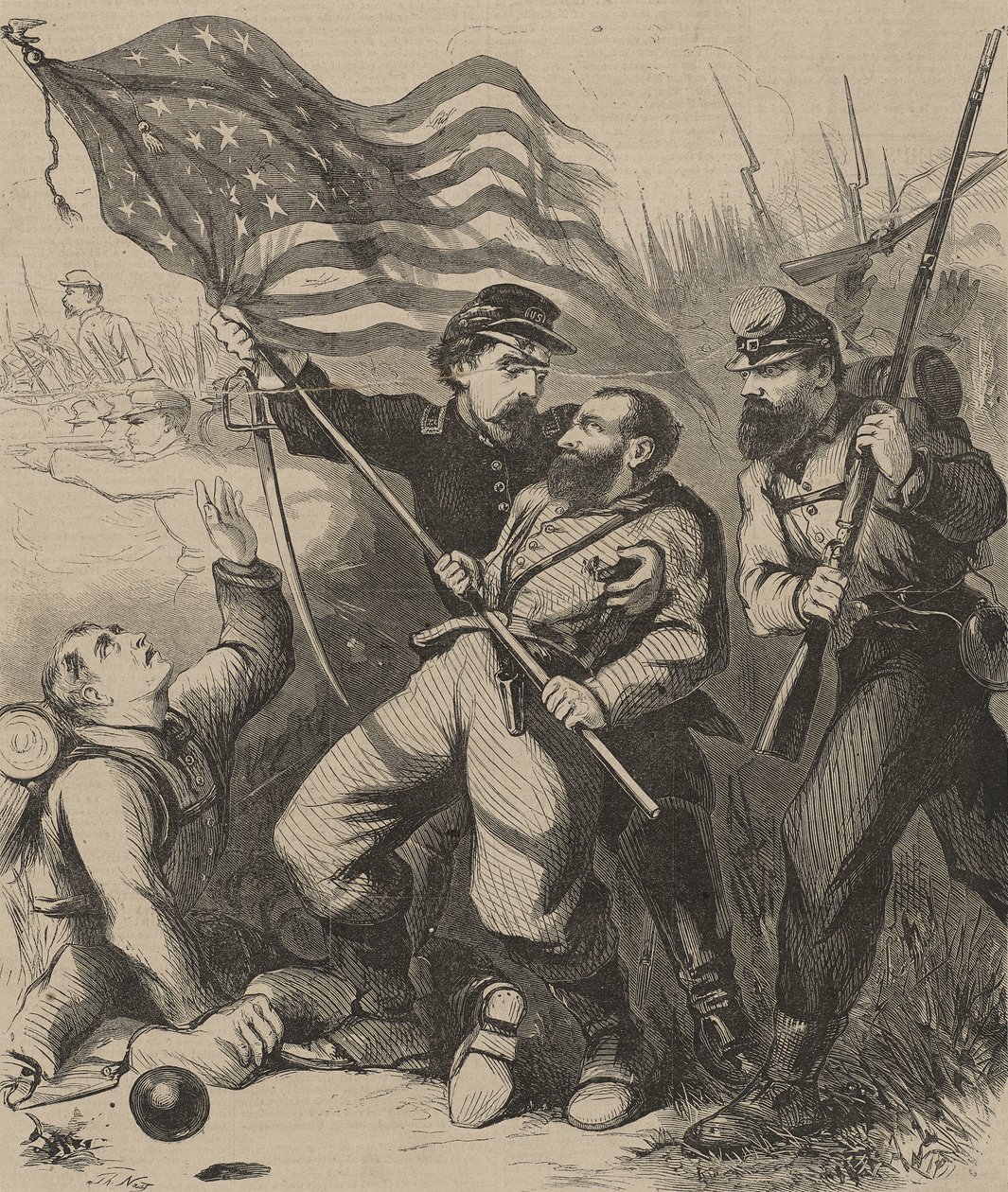 Bir Gallant renk Taşıyıcısı by Thomas Nast