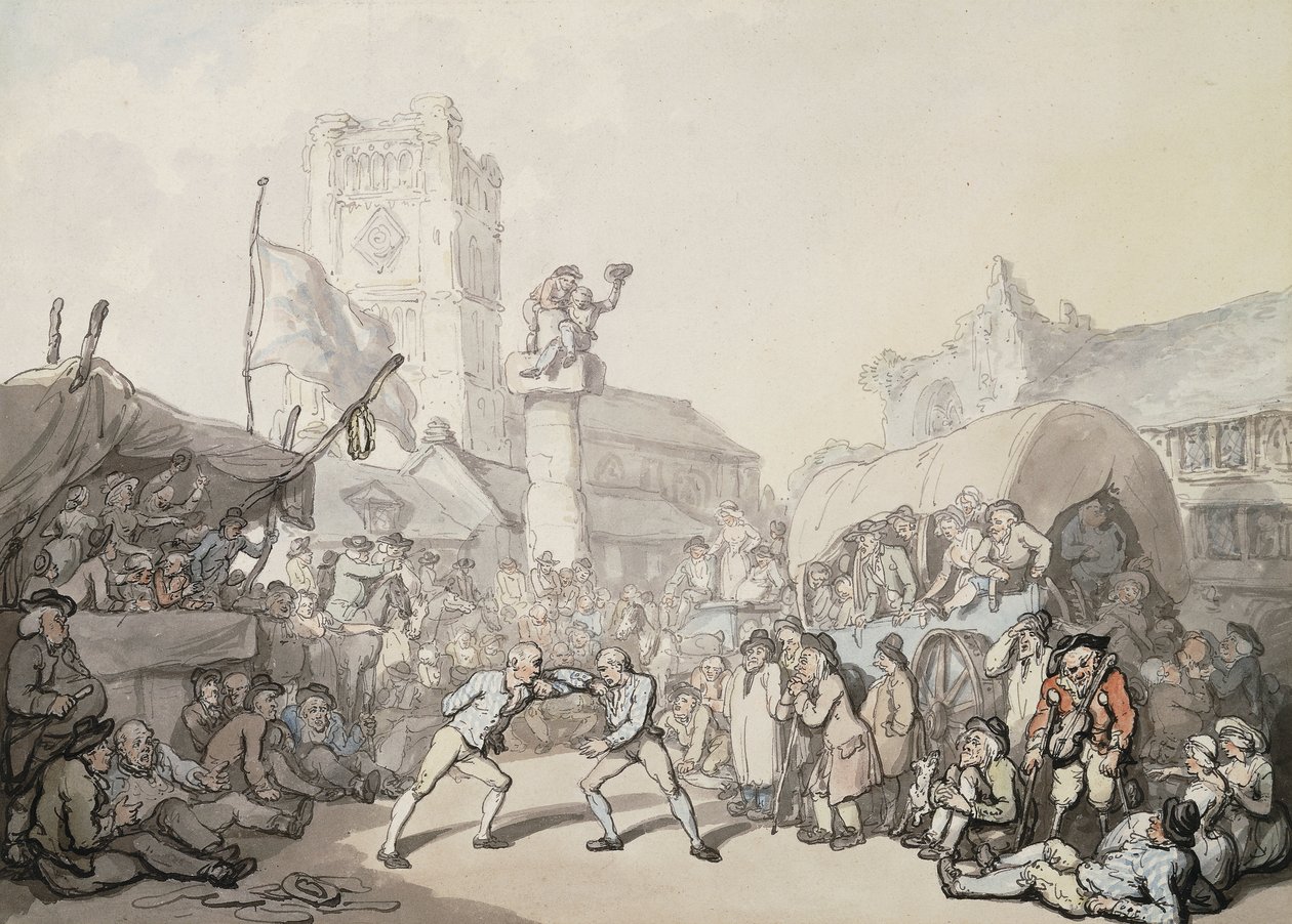 Bir Cornish Güreş Maçı, by Thomas Rowlandson