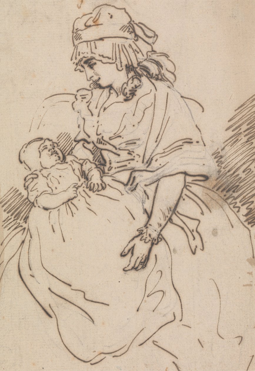 Bir Anne ve Çocuk by Thomas Rowlandson