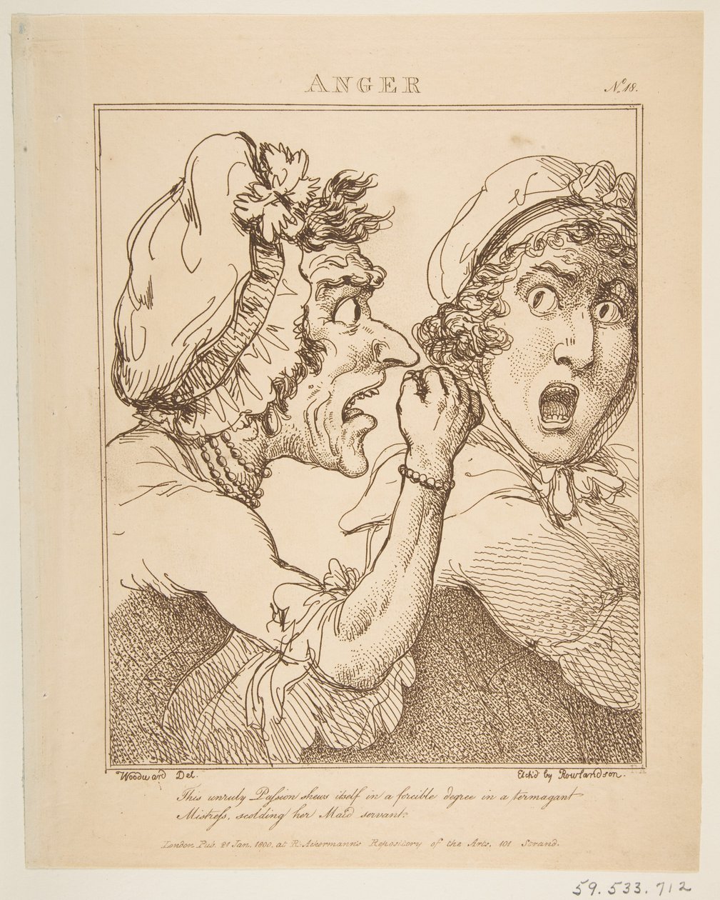 Öfke, 21 Ocak 1800. by Thomas Rowlandson