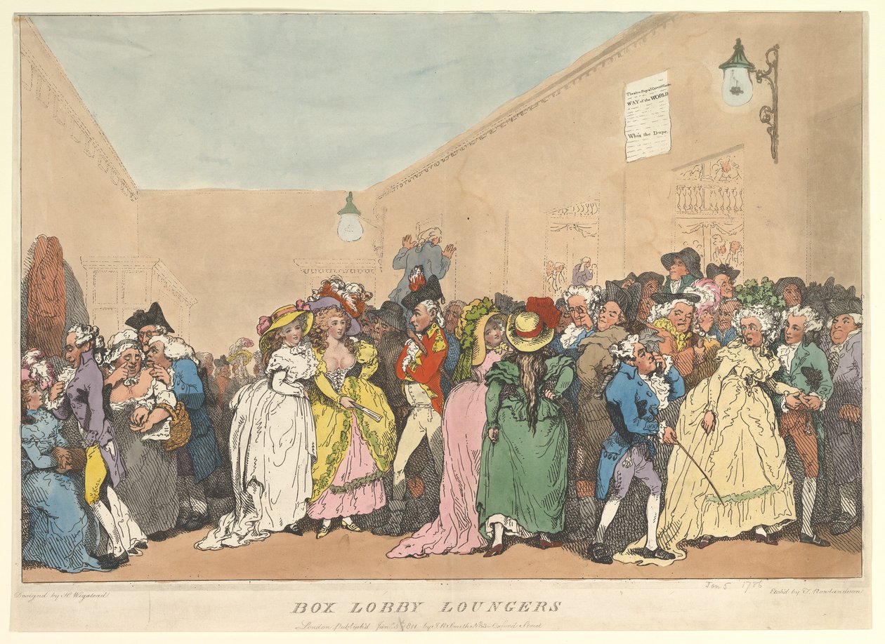 Box Lobi Şezlongları, 5 Ocak 1811. by Thomas Rowlandson