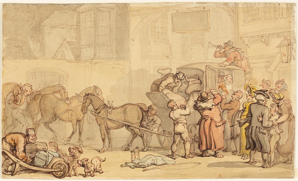Atları Değiştiren Antrenör by Thomas Rowlandson