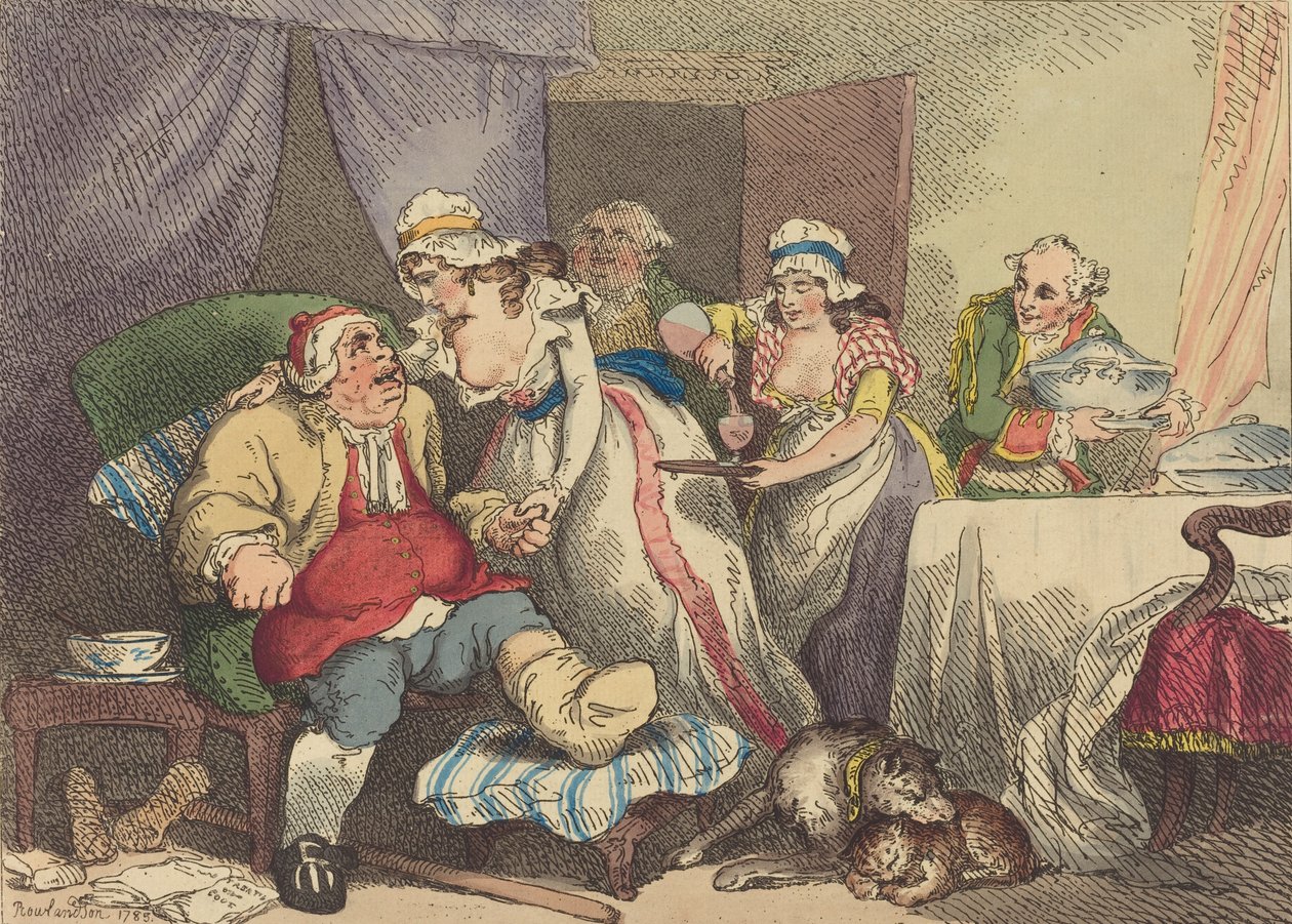 Gut hastalığında rahatlık, 1785. by Thomas Rowlandson