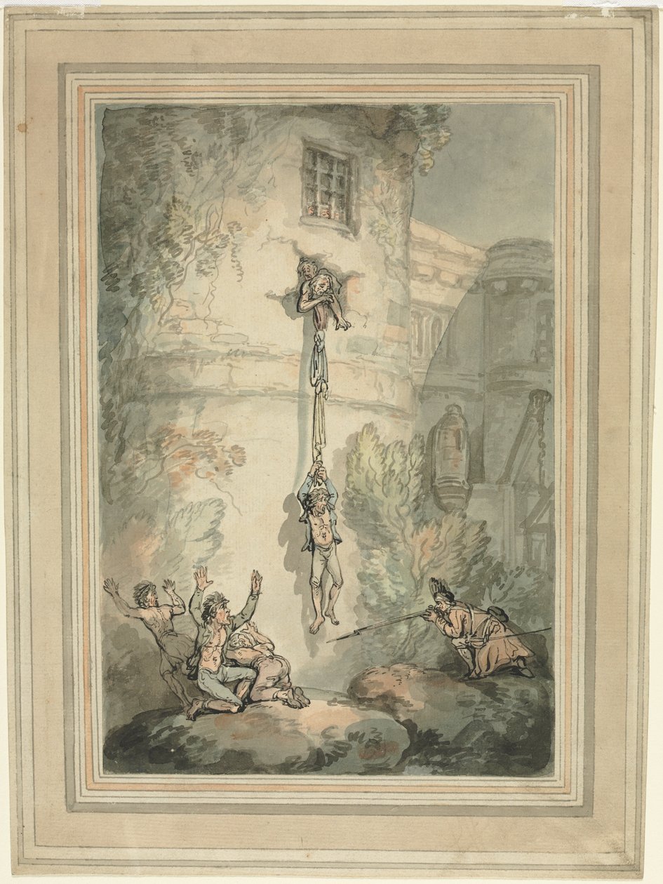 Fransız Mahkumların Kaçışı. by Thomas Rowlandson