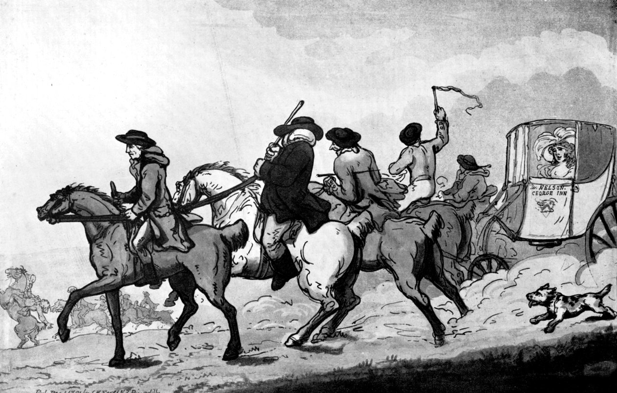 Yarışlara gitmek, 18. yüzyılın sonlarında. by Thomas Rowlandson