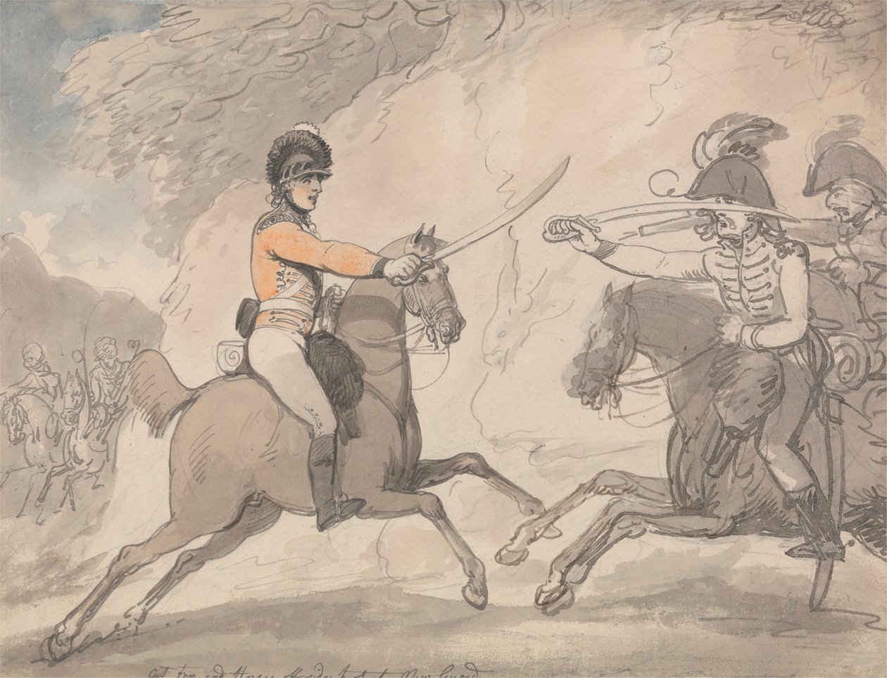 Macar ve Highland Broadsword Tatbikatı by Thomas Rowlandson