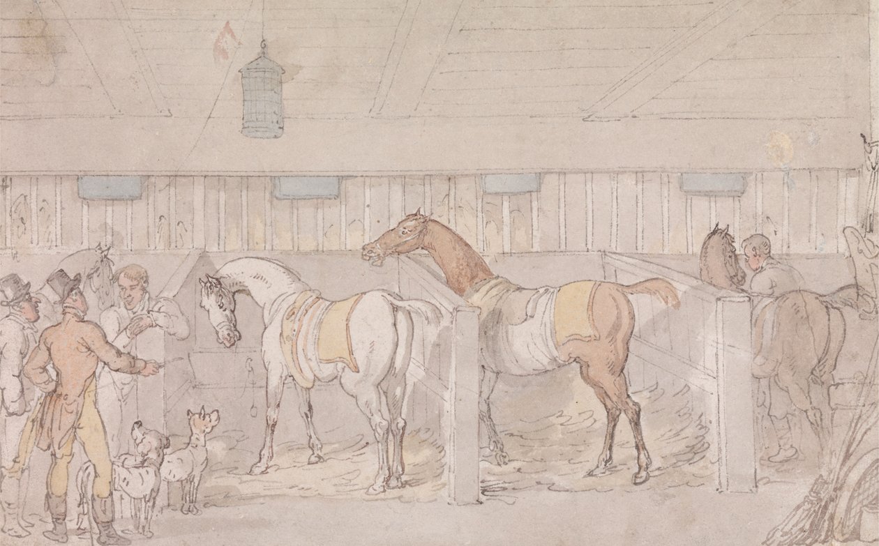 Bir Ahırın İçi by Thomas Rowlandson