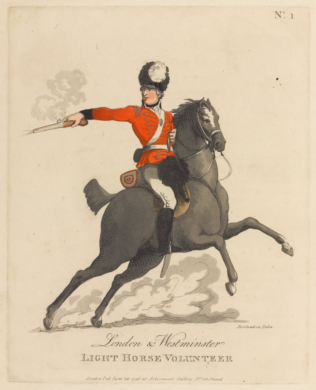 Londra ve Westminster Hafif Süvari Gönüllüsü by Thomas Rowlandson