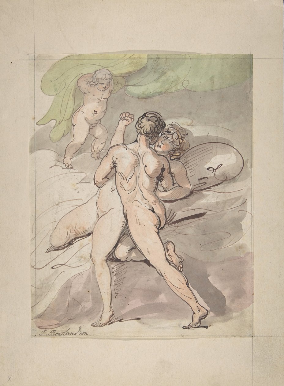 Çıplak Çift Kucaklayan, 1780-1827. by Thomas Rowlandson