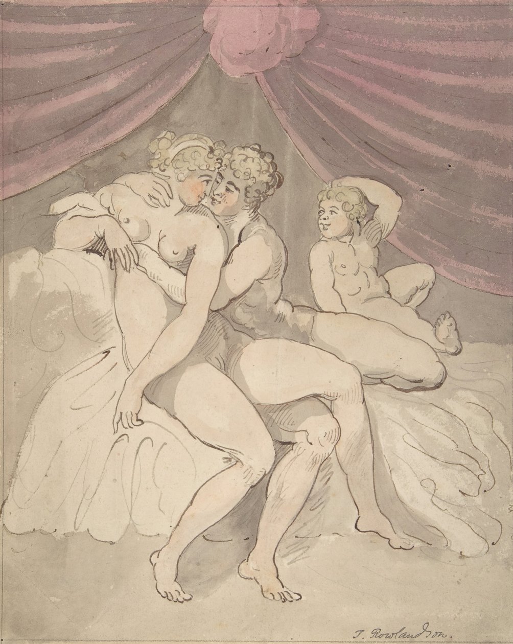Çıplak Çift Kucaklayan, 1780-1827. by Thomas Rowlandson