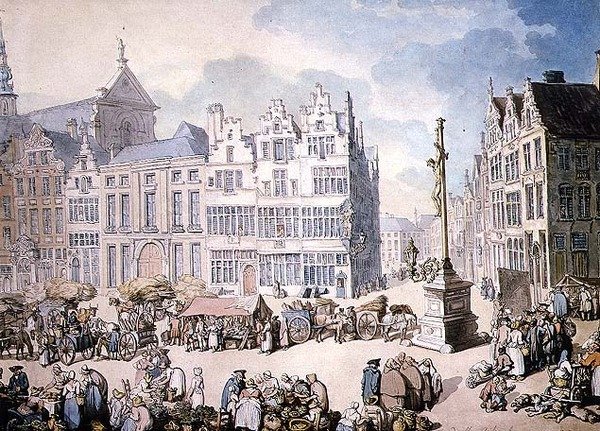 Place de Mer, Anvers by Thomas Rowlandson