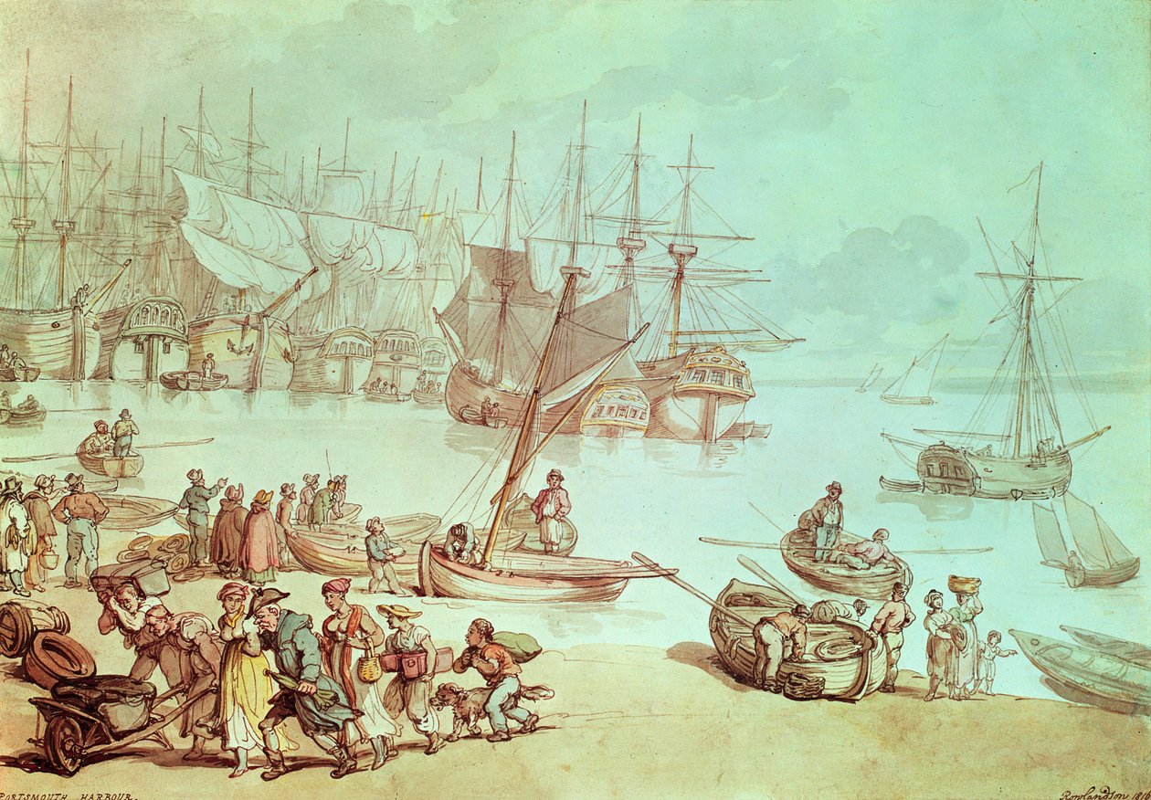 Portsmouth Limanı by Thomas Rowlandson
