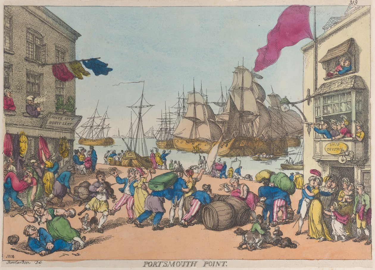Portsmouth Noktası, 1814., 1814. by Thomas Rowlandson