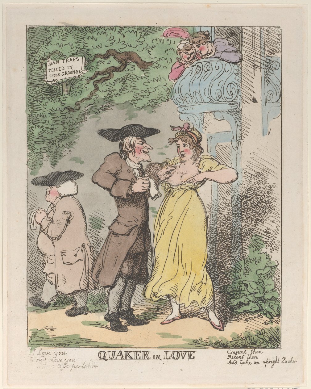 Aşık Quaker, 1815., 1815. by Thomas Rowlandson