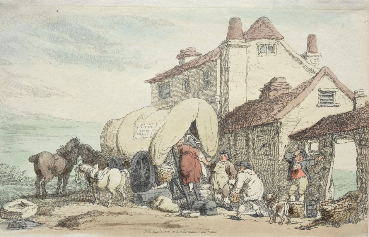 Richardsons Gösterisi: Uçan Bir Vagon, 1816. by Thomas Rowlandson
