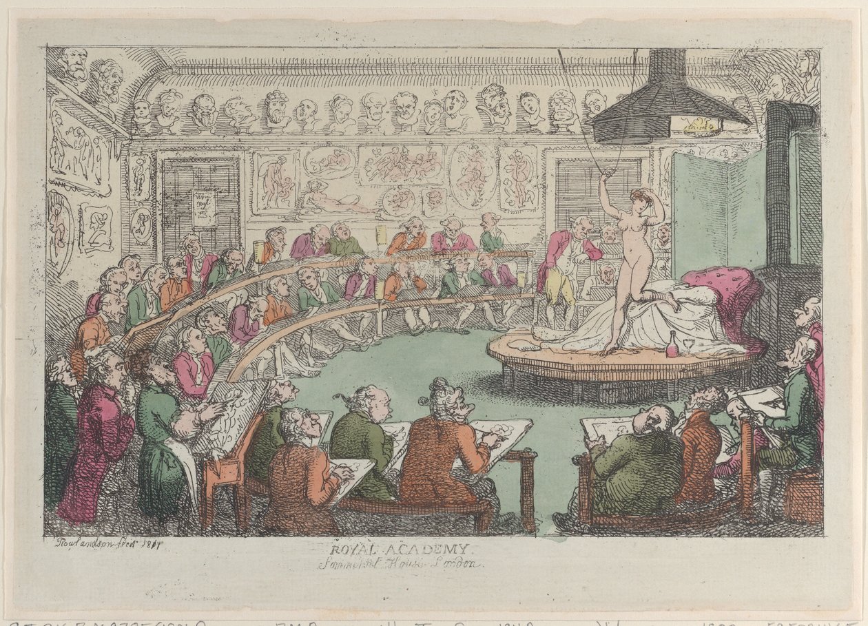 Kraliyet Akademisi, Somerset House, Londra, 1801-11., 1801-11. by Thomas Rowlandson