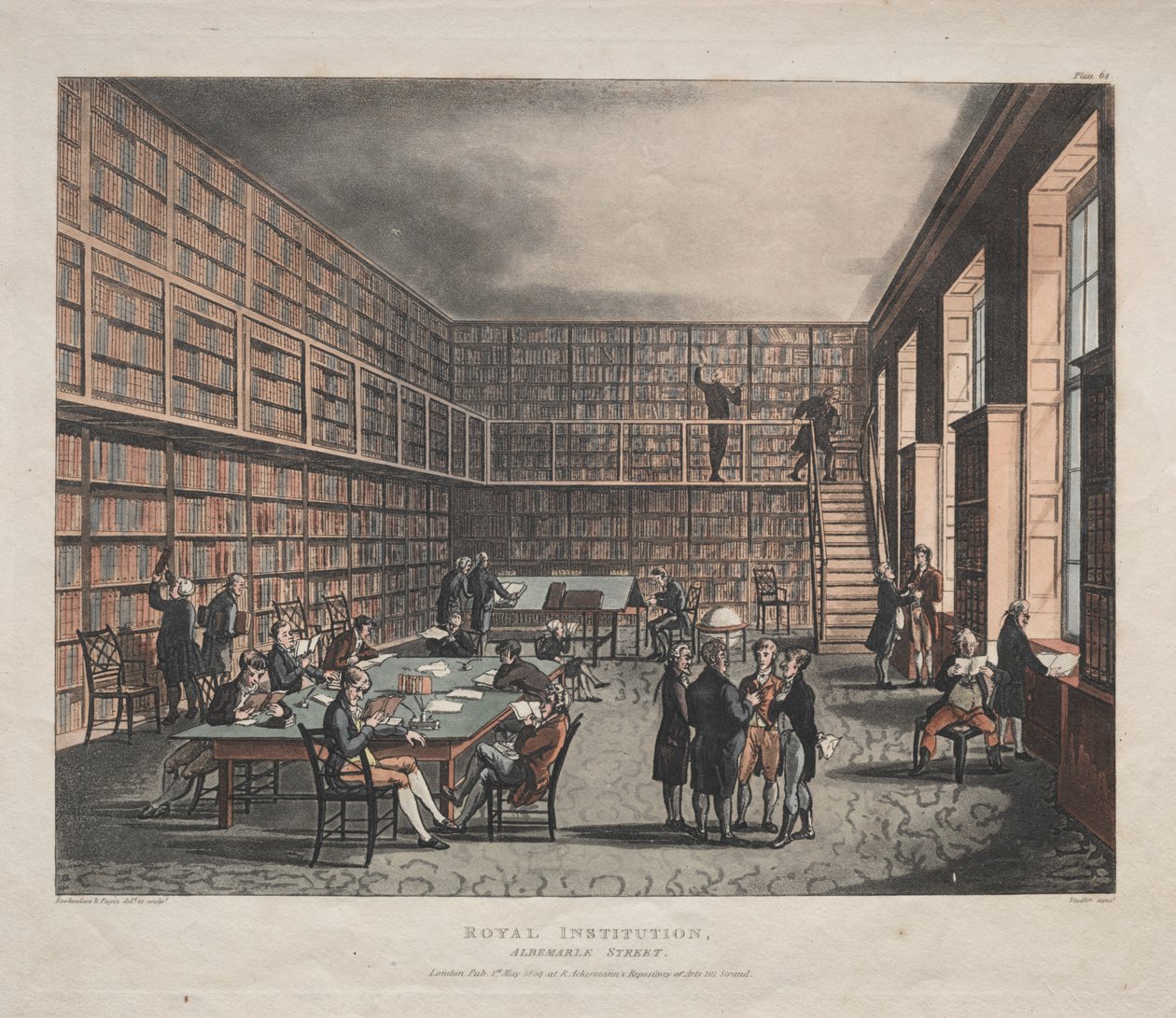 Kraliyet Kurumu, Albemarle Caddesi by Thomas Rowlandson