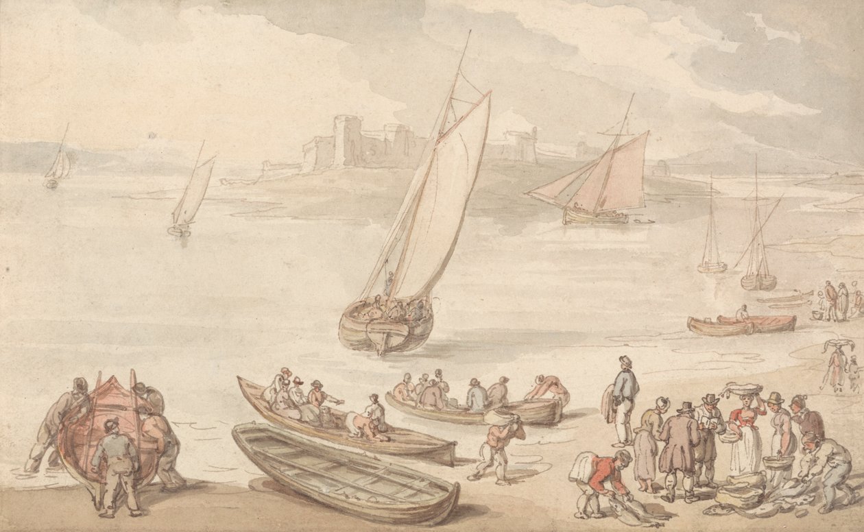 Sahilde Balık Satmak by Thomas Rowlandson