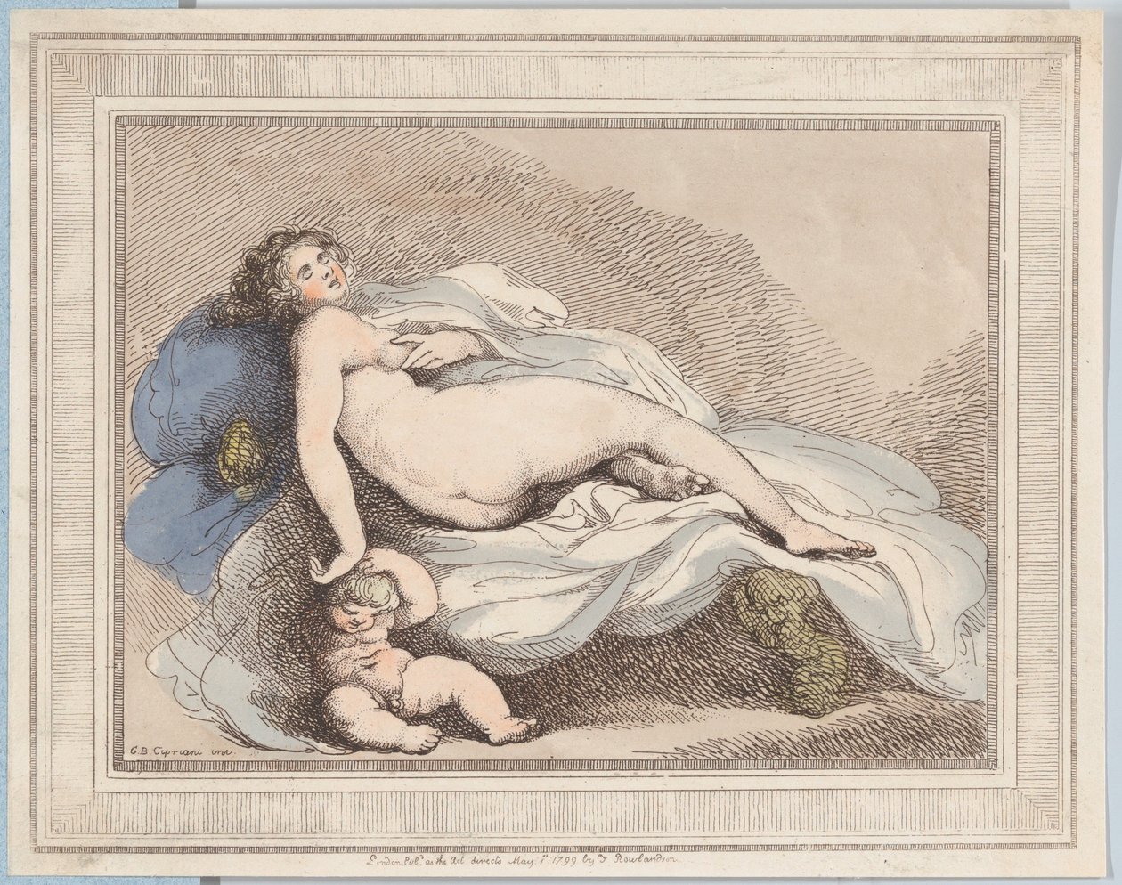 Uyuyan Venüs ve Aşk, 1799., 1799. by Thomas Rowlandson
