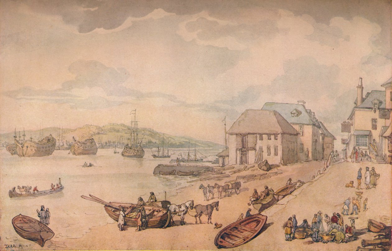 Tarr Point Torpoint, Plymouth, 18. yüzyıl by Thomas Rowlandson