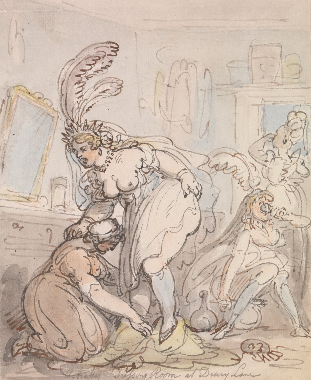 Drury Lane'deki Aktris Giyinme Odası by Thomas Rowlandson