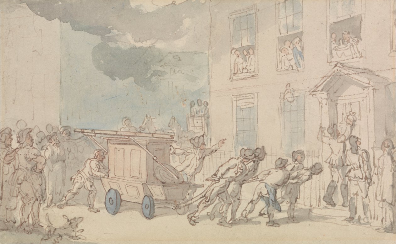 İtfaiyenin Gelişi by Thomas Rowlandson