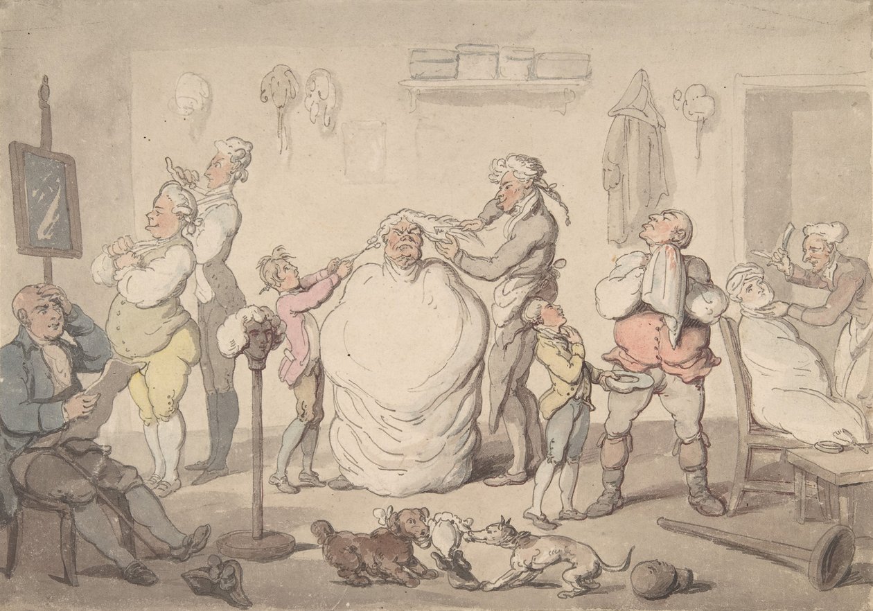 Berber Dükkanı, 1785-1805. by Thomas Rowlandson
