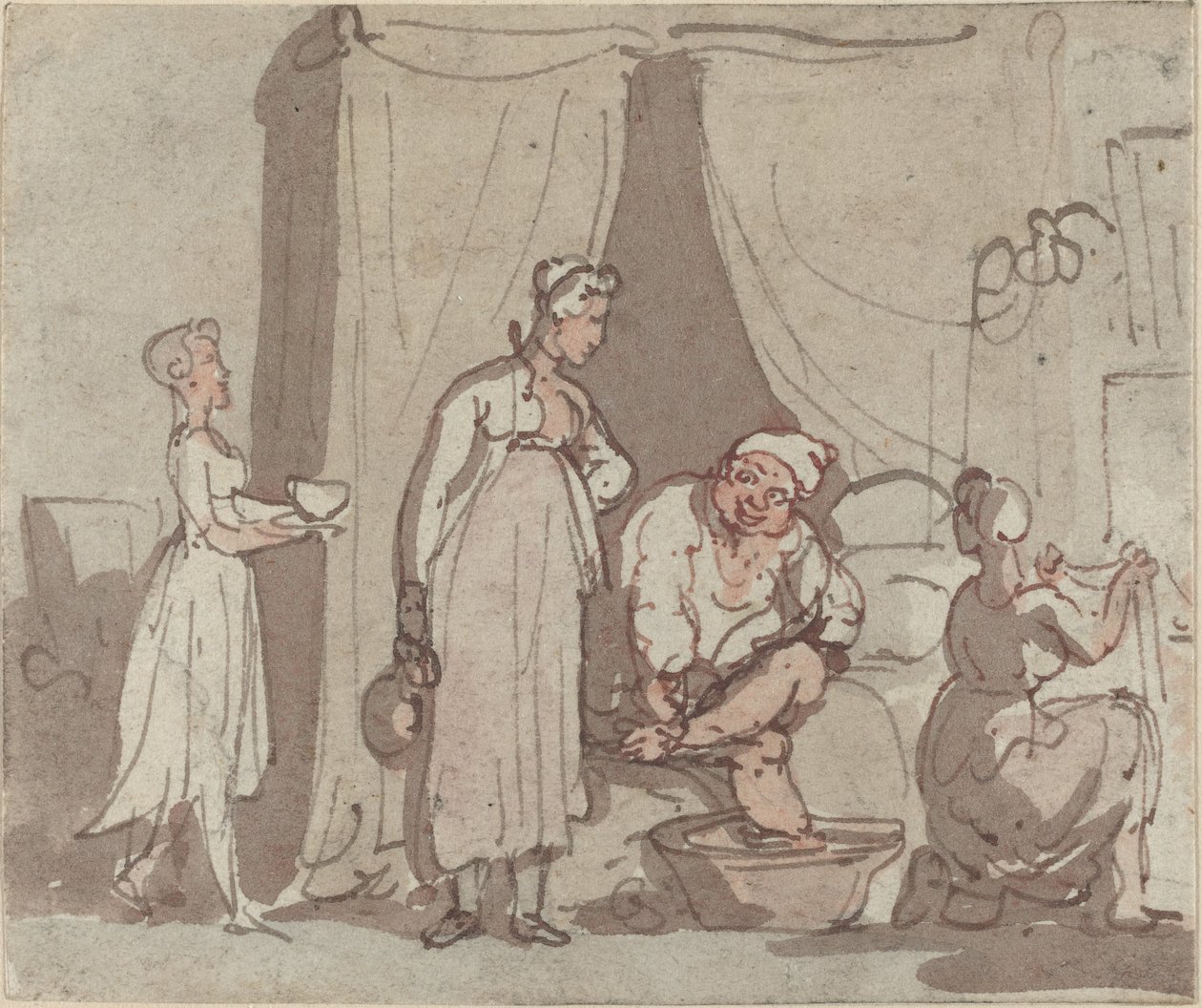Ayak Banyosu (Kurutma) by Thomas Rowlandson
