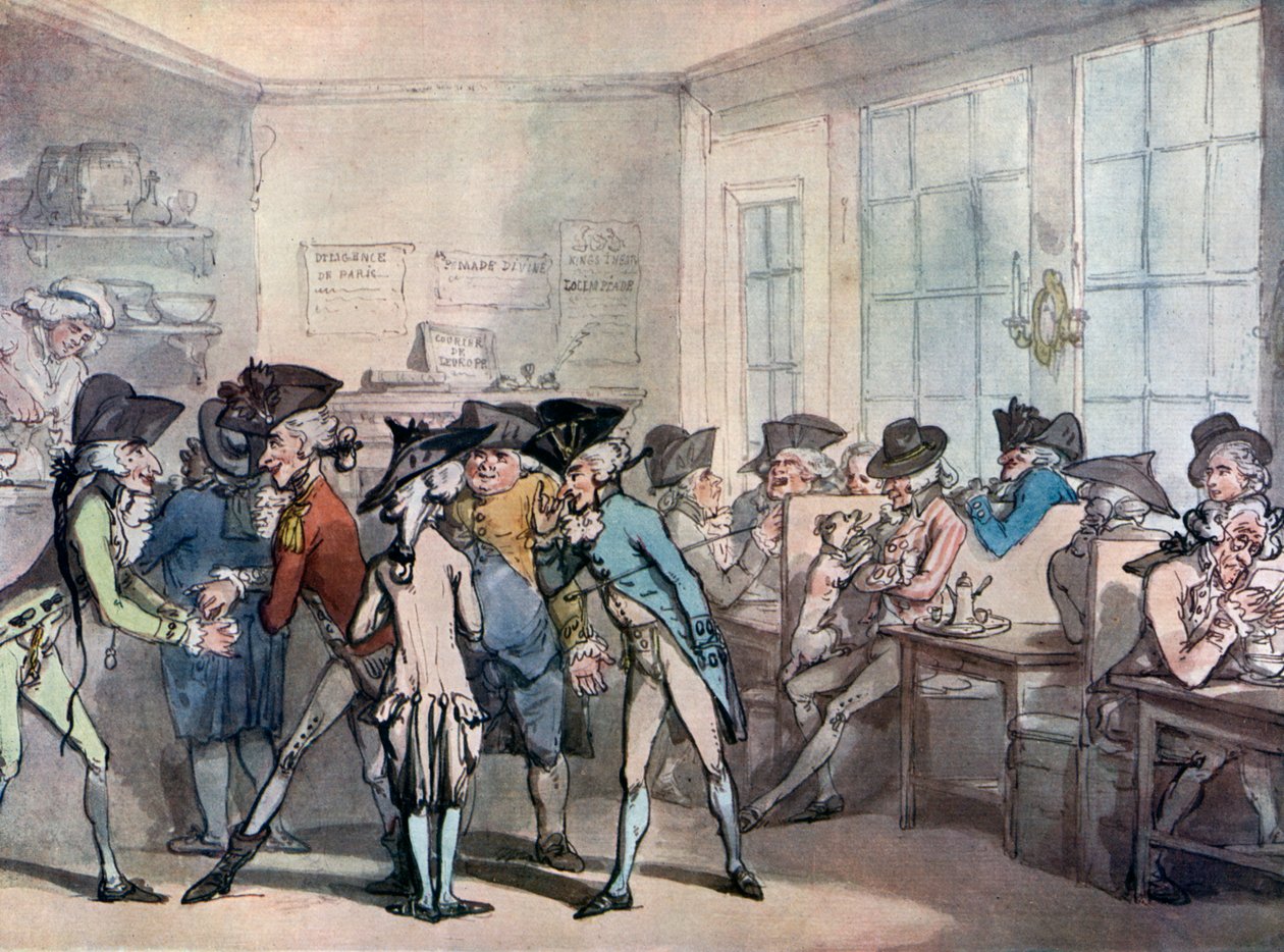 Fransız kahvesi, 18. yüzyılın sonlarında by Thomas Rowlandson