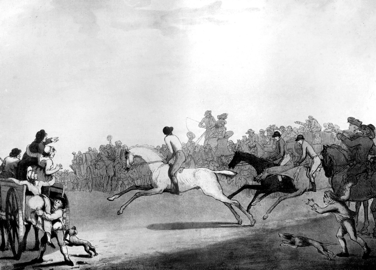 Yüksek Mettled Yarışçı, 1789. by Thomas Rowlandson