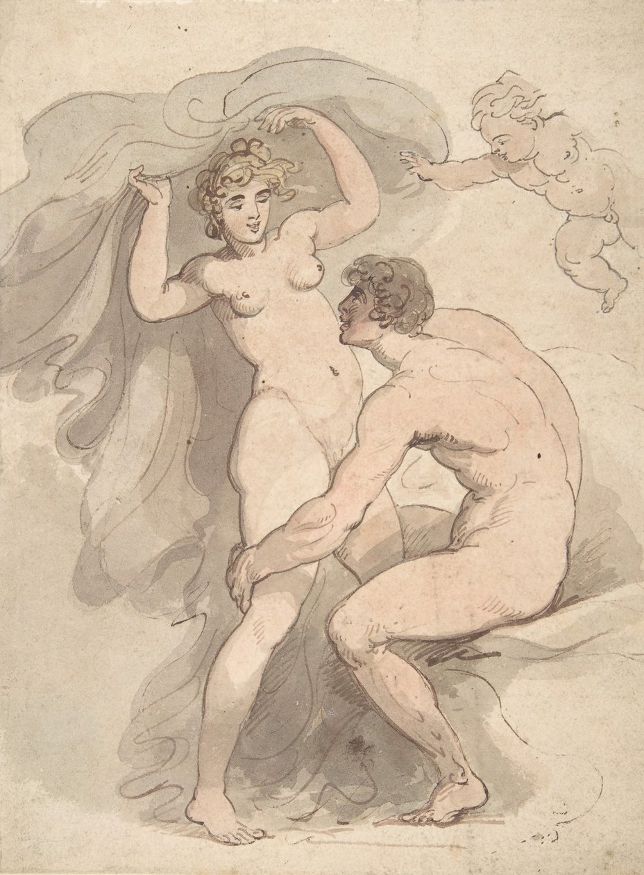 Venüs, Anchises ve Aşk Tanrısı, 1780-1827. by Thomas Rowlandson