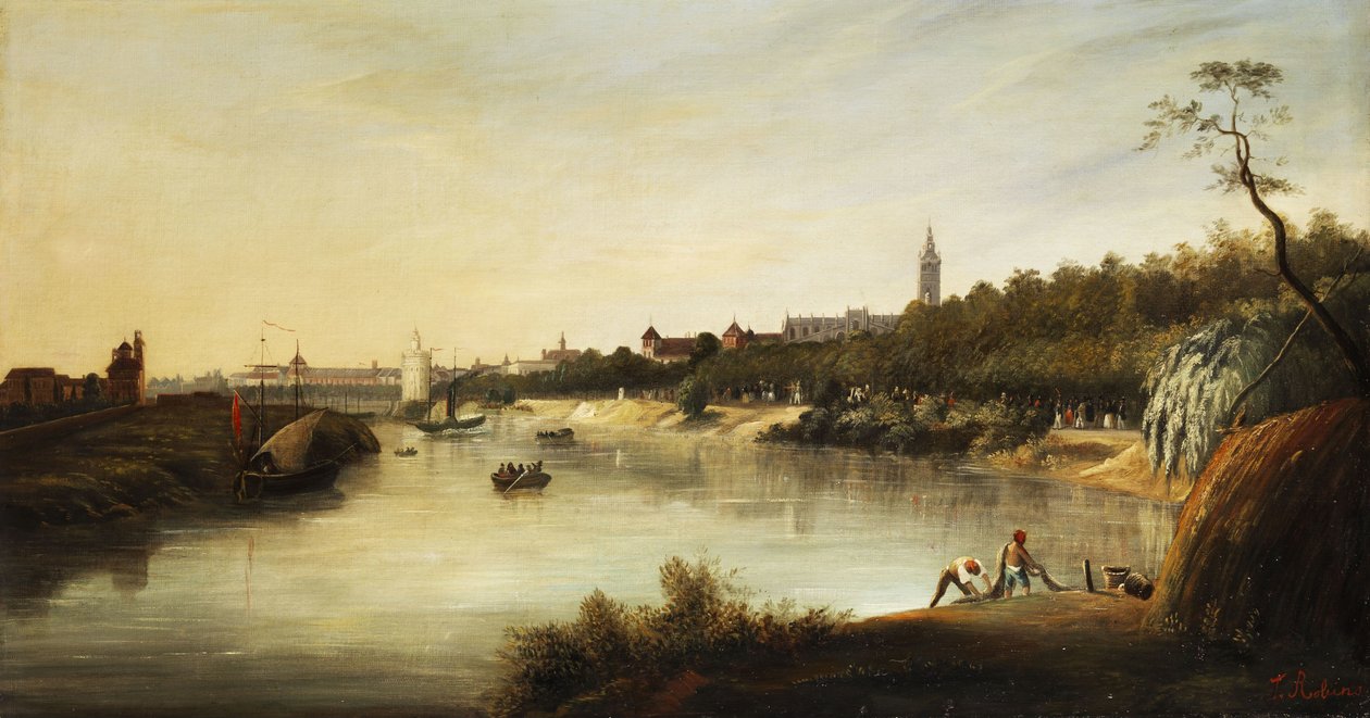 Bir İngiliz (?) şehrinin görünümü by Thomas Sewell Robins