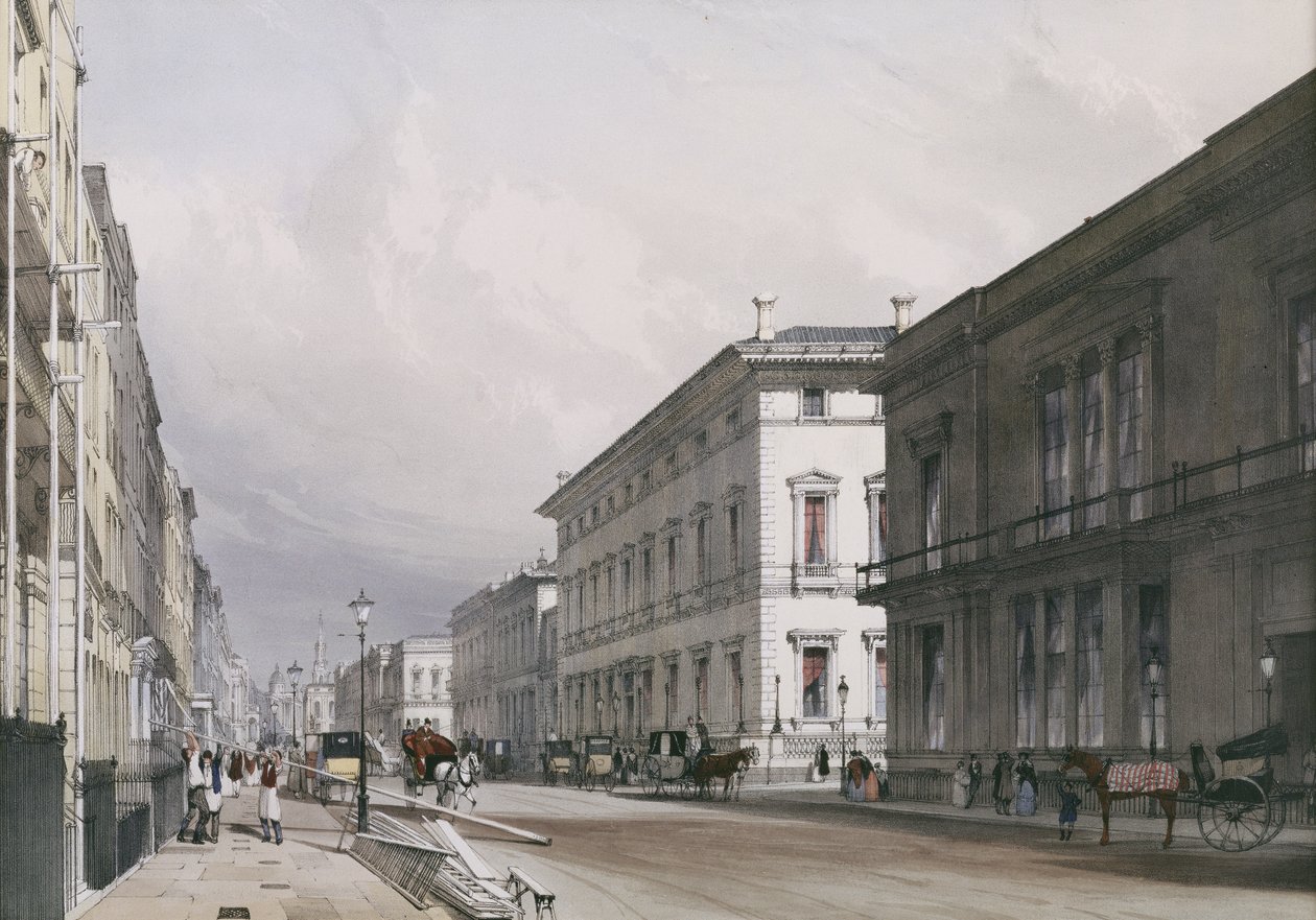 Pall Mall: Kulüp Evleri, 1842, by Thomas Shotter Boys