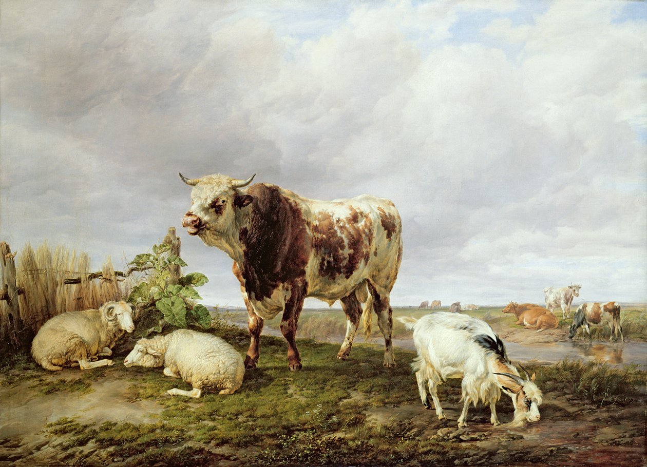 Çayırdaki Sığır by Thomas Sidney Cooper