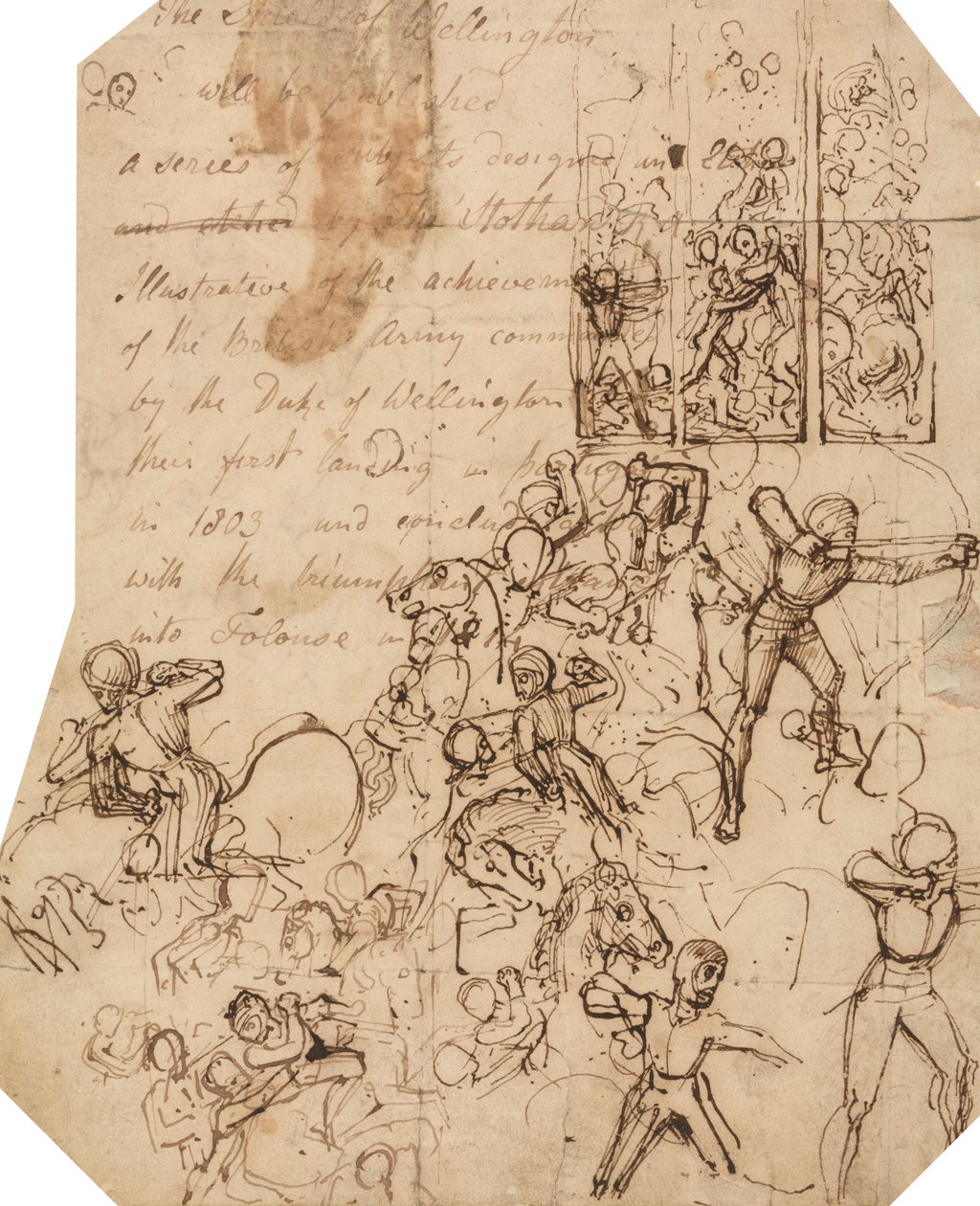 Wellington Kalkanı için Çalışma by Thomas Stothard