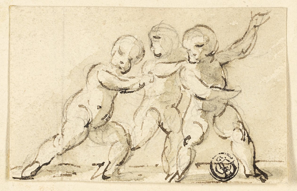Oyunda Üç Putti by Thomas Stothard